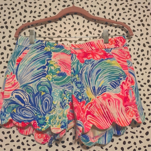 Lilly Pulitzer Buttercup Shorts Beach Please Pink Blue  size 2 - Picture 1 of 5